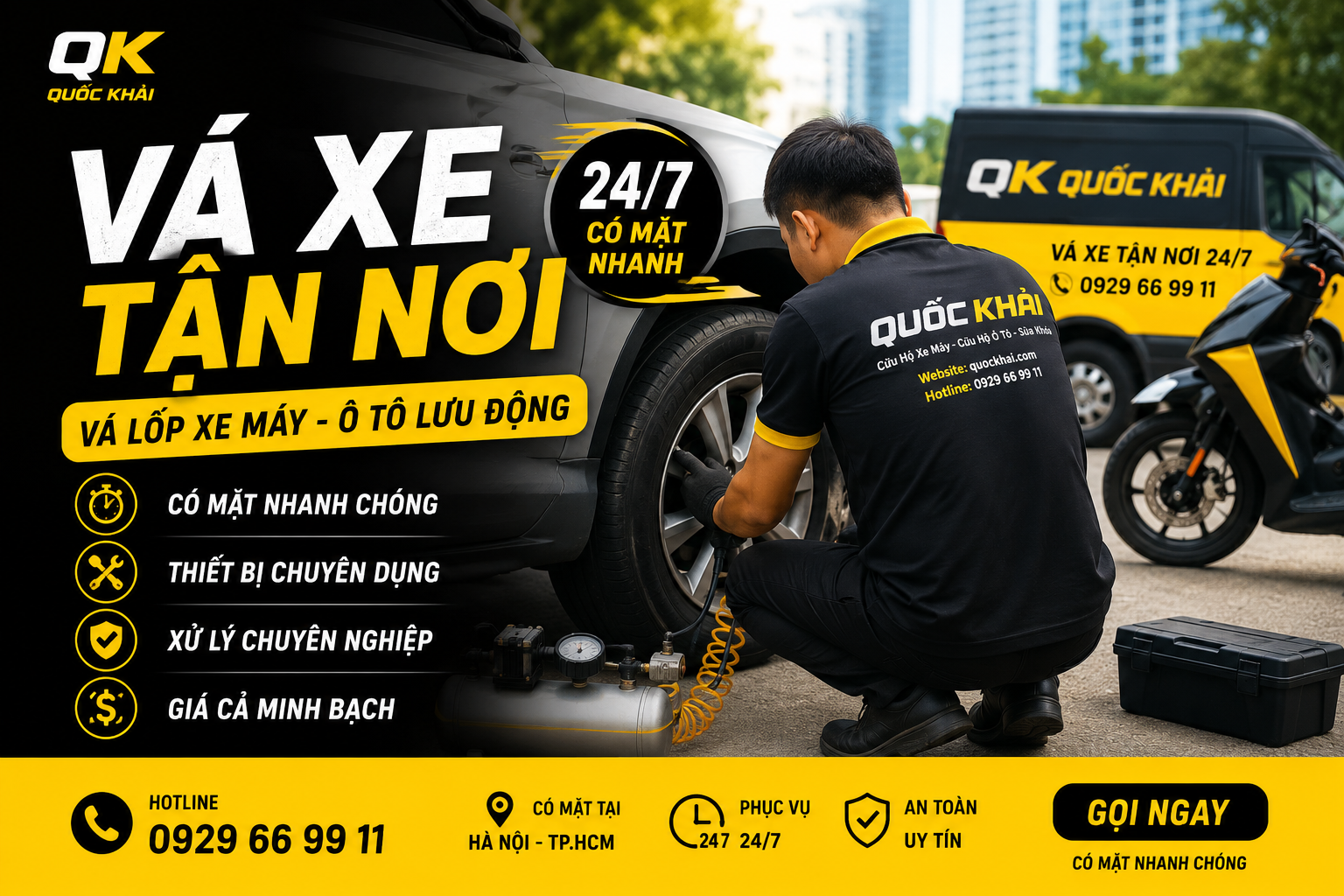 Vá Xe Tận Nơi – Giải Pháp Cứu Hộ Nhanh Khi Xe Bị Thủng Lốp 1 Vá Xe Tận Nơi – Giải Pháp Cứu Hộ Nhanh Khi Xe Bị Thủng Lốp