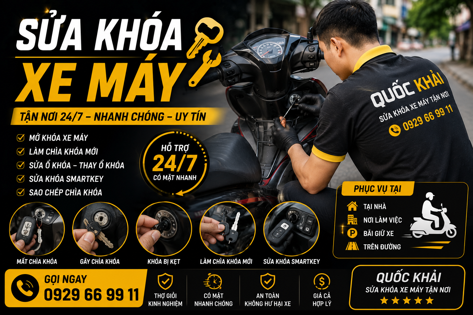 Sửa Khóa Xe Máy Tận Nơi 24/7 – Mở Khóa Nhanh, An Toàn, Không Làm Hỏng Xe 1 Sửa Khóa Xe Máy Tận Nơi 24/7 – Mở Khóa Nhanh, An Toàn, Không Làm Hỏng Xe