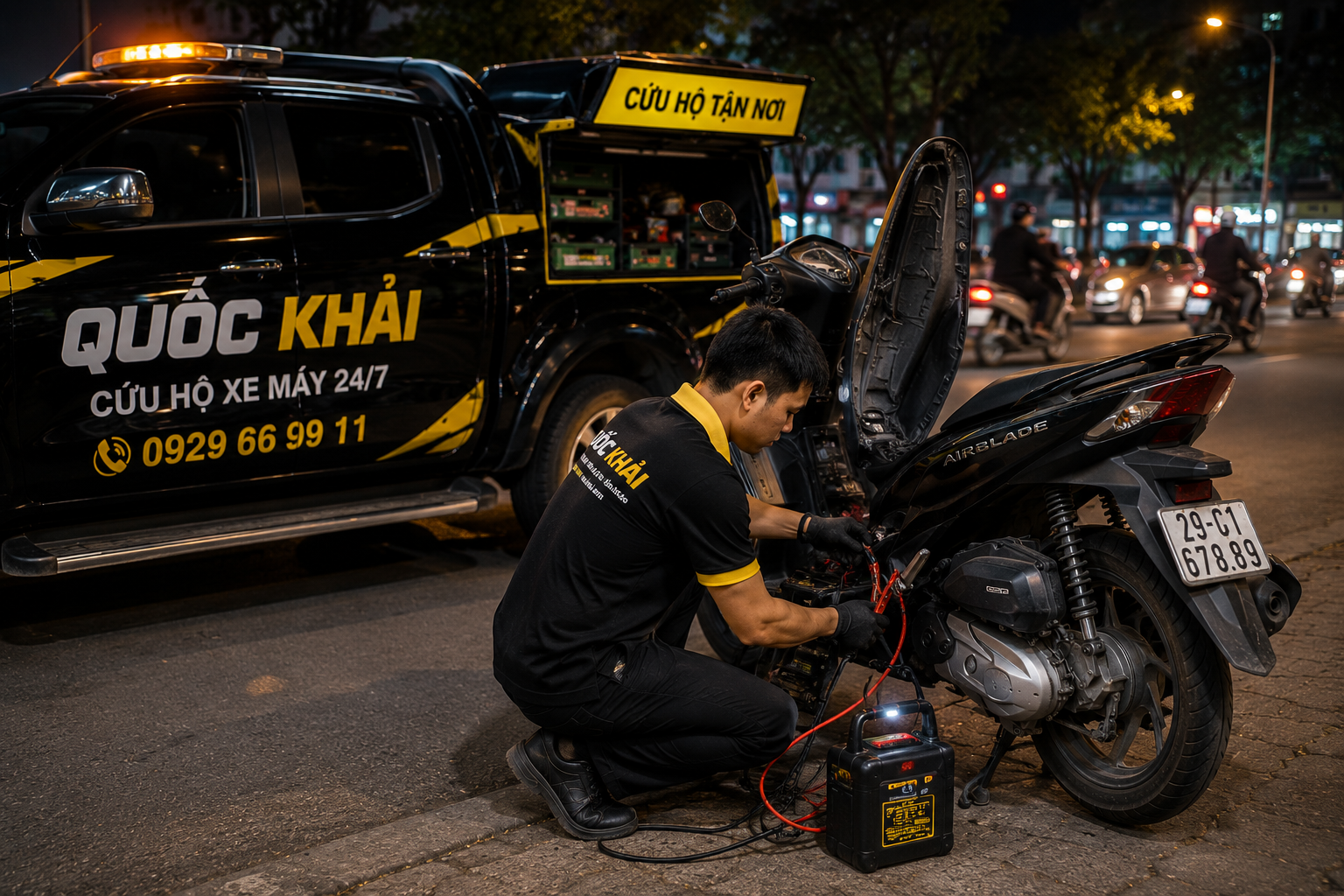 Cứu Hộ Xe Máy 24/7 Tận Nơi – Có Mặt Nhanh Chỉ Sau 15-30 Phút 3 kich binh